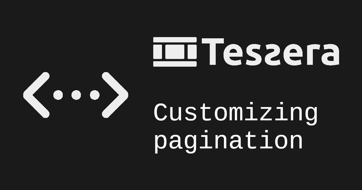 Customizing pagination